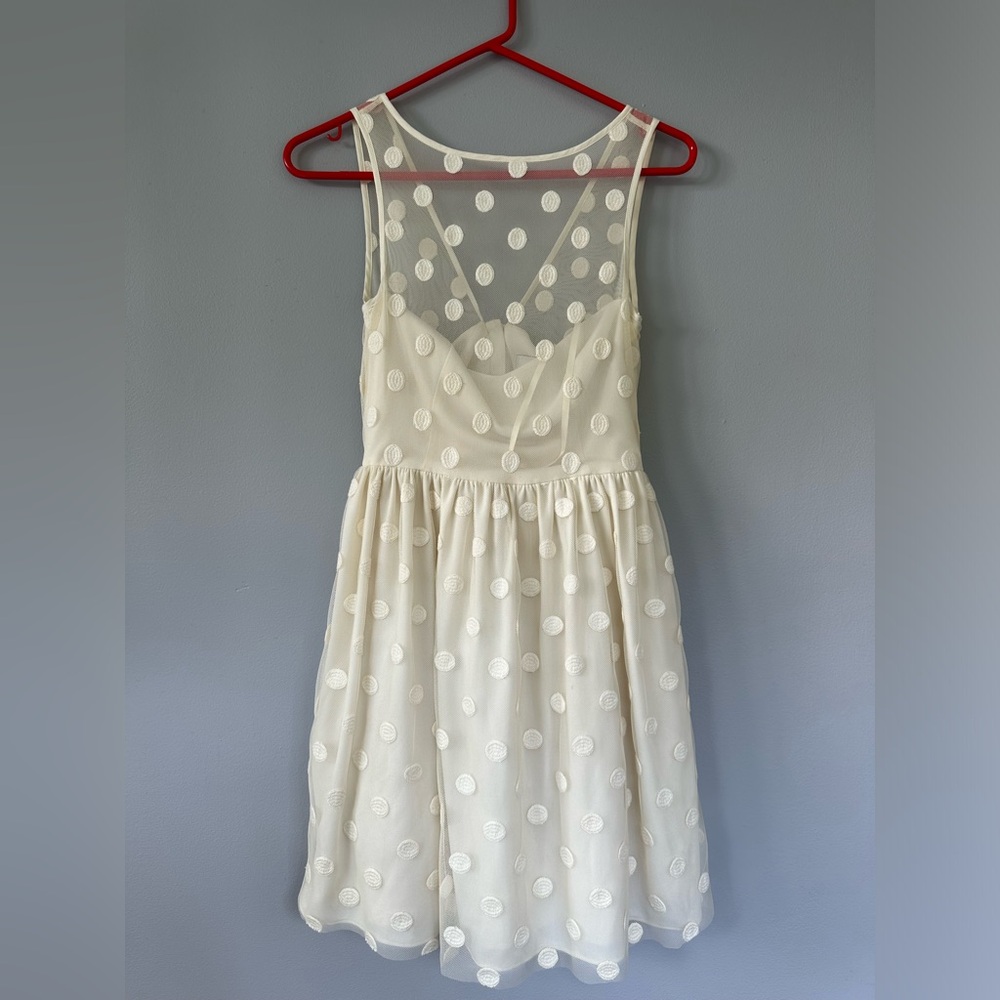 Jill Stuart Off White polka dot dress Size 0